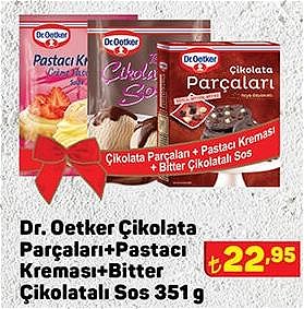 Dr.Oetker Çikolata Parçaları+Pastacı Kreması+Bitter Çikolatalı Sos 351 g image