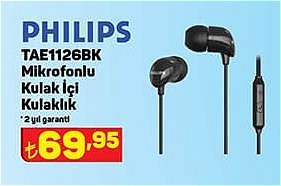 Philips TAE1126BK Mikrofonlu Kulak İçi Kulaklık image