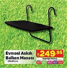 Evmoni Askılı Balkon Masası 65x65 cm image