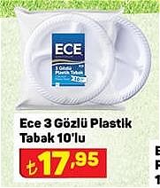 Ece 3 Gözlü Plastik Tabak 10'lu image