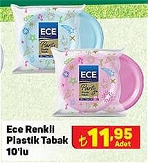 Ece Renkli Plastik Tabak 10'lu image