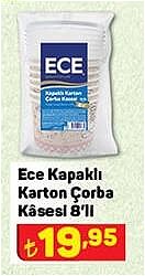 Ece Kapaklı Karton Çorba Kasesi 8'li image