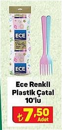 Ece Renkli Plastik Çatal 10'lu image