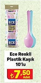 Ece Renkli Plastik Kaşık 10'lu image