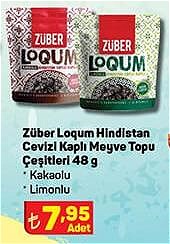 Züber Loqum Hindistan Cevizi Kaplı Meyve Topu Çeşitleri 48 g image