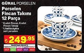 Güral Porselen Fincan Takımı 12 Parça image