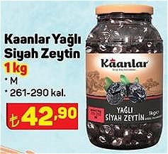 Kaanlar Yağlı Siyah Zeytin 1 kg M 261-290 kal image