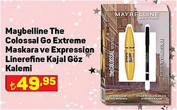 Maybelline The Colossal Go Extreme Maskara ve Expression Linerefine Kajal Göz Ka image