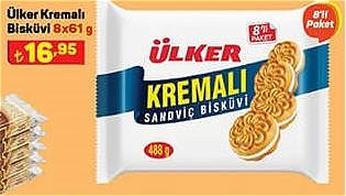 Ülker Kremalı Bisküvi 8x61 g image