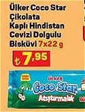 Ülker Coco Star Çikolata Kaplı Hindistan Cevizi Dolgulu Bisküvi 7x22 g image