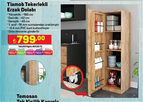 Tiamob Tekerlekli Erzak Dolabı image