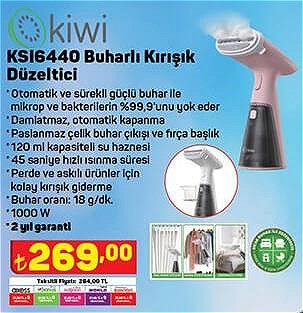 Kiwi KSI6440 Buharlı Kırışık Düzeltici 1000 W image