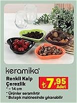 Keramika Renkli Kalp Çerezlik 14 cm image