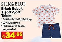 Silk&Blue Erkek Bebek Tişört-Şort Takımı image