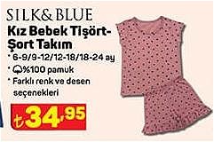 Silk&Blue Kız Bebek Tişört-Şort Takım image