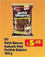 Eti Petit Beurre Kakaolu Mini Petibör Bisküvi 165 g image