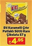 Eti Karamelli Çıtır Patlaklı Sütlü Kare Çikolata 57 g image