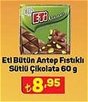 Eti Bütün Antep Fıstıklı Sütlü Çikolata 60 g image