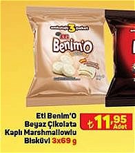 Eti Benim'O Beyaz Çikolata Kaplı Marshmallowlu Bisküvi 3x69 g image