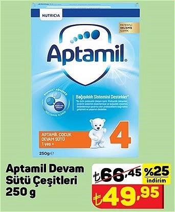 Aptamil Devam Sütü Çeşitleri 250 g image