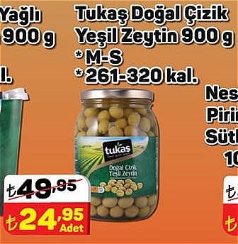 Tukaş Doğal Çizik Yeşil Zeytin 900 g image