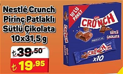 Nestle Crunch Pirinç Patlaklı Sütlü Çikolata 10x31,5 g image
