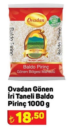 Ovadan Gönen İri Taneli Baldo Pirinç 1000 g image