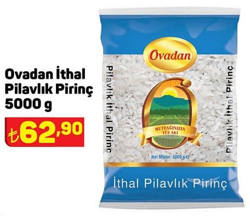 Ovadan İthal Pilavlık Pirinç 5000 g image