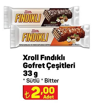 Xroll Fındıklı Gofret Çeşitleri 33 g image