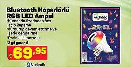 Bluetooth Hoparlörlü RGB Led Ampul image