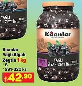 Kaanlar Yağlı Siyah Zeytin 1 kg S 291-320 kal image