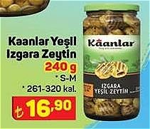 Kaanlar Yeşil Izgara Zeytin 240 g S-M 261-320 kal image