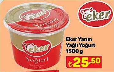 Eker Yarım Yağlı Yoğurt 1500 g image