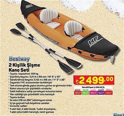 Bestway 2 Kişilik Şişme Kano Seti image