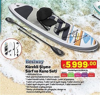 Bestway Kürekli Şişme Sörf ve Kano Seti 305x84x12 cm image