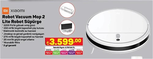 Xiaomi Robot Vacuum Mop 2 Lite Robot Süpürge image