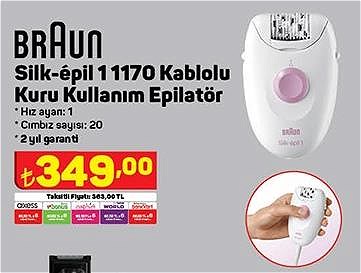 Braun Silk-epil 1 1170 Kablolu Kuru Kullanım Epilatör image