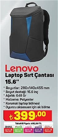 Lenovo Laptop Sırt Çantası 15.6 inç image