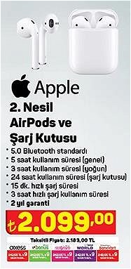 Apple 2. Nesil AirPods ve Şarj Kutusu image