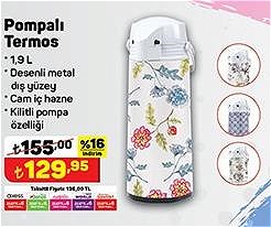 Pompalı Termos 1,9 L image