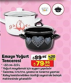 Emaye Yoğurt Tenceresi 22 cm 3,5 L image