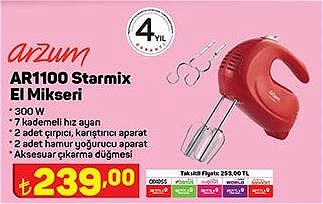 Arzum AR1100 Starmix El Mikseri 300 W image