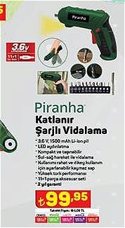 Piranha Katlanır Şarjlı Vidalama 3,6 V image