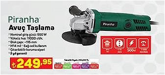 Piranha Avuç Taşlama 500 W image