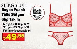 Silk&Blue Bayan Puanlı Tüllü Sütyen Slip Takım image