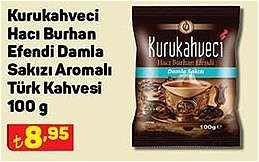 Kurukahveci Hacı Burhan Efendi Damla Sakızı Aromalı Türk Kahvesi 100 g image