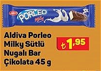 Aldiva Porleo Milky Sütlü Nugalı Bar Çikolata 45 g image