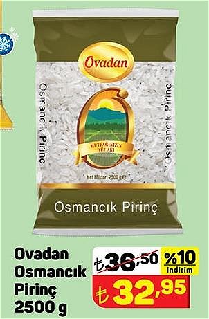 Ovadan Osmancık Pirinç 2500 g image