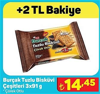 Burçak Tuzlu Bisküvi Çeşitleri 3x91 g image