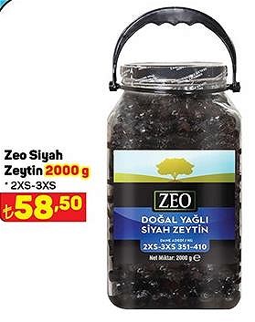 A101 Zeo Siyah Zeytin 2000 g 2XS-3XS 